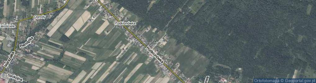 Zdjęcie satelitarne Leśnego Zakątka ul.